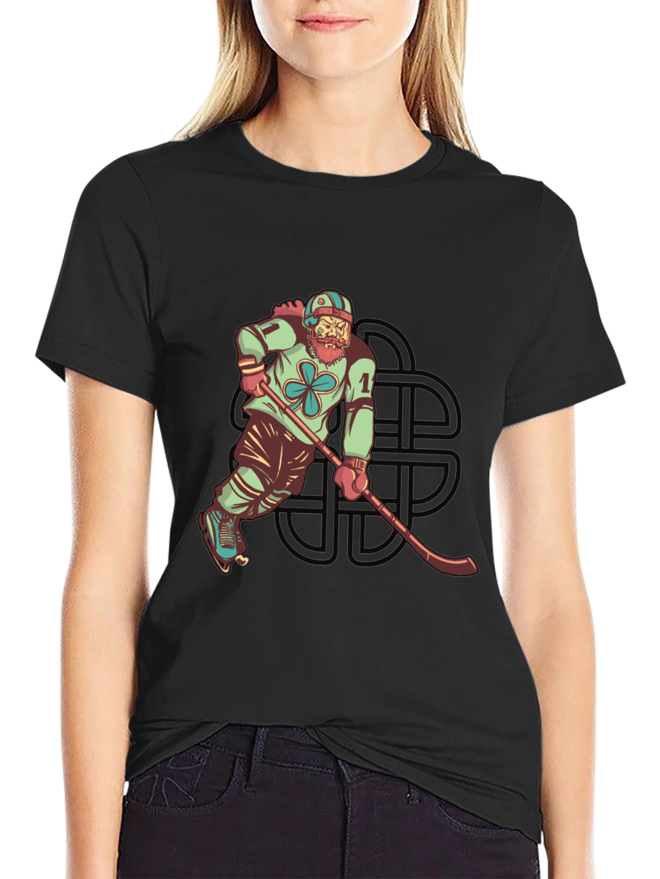 Lucky Hockey Player Graphic Tee