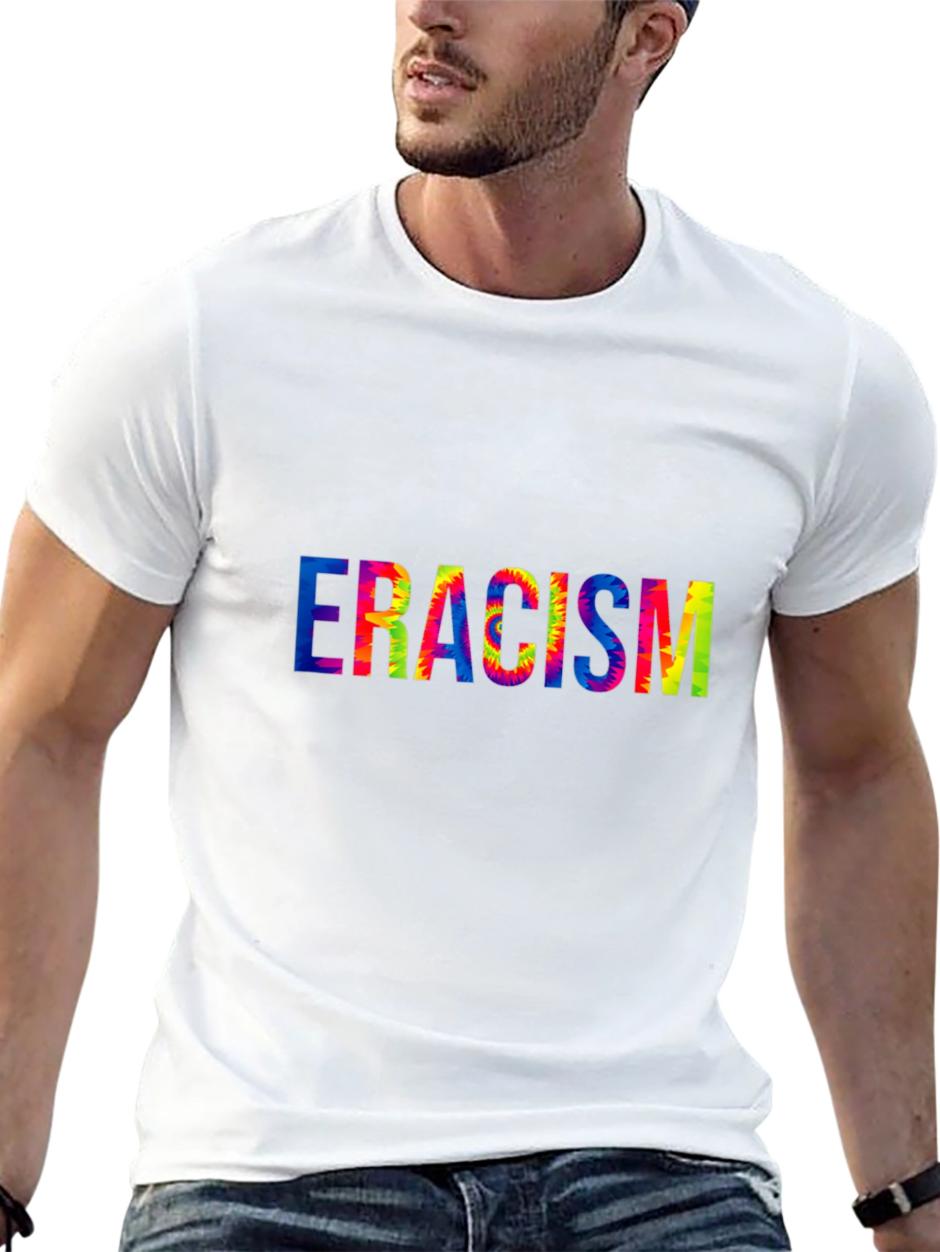 Eradicate Racism Tie Dye Graphic T-Shirt