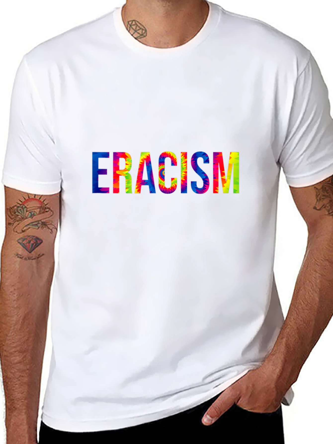 Eradicate Racism Tie Dye Graphic T-Shirt