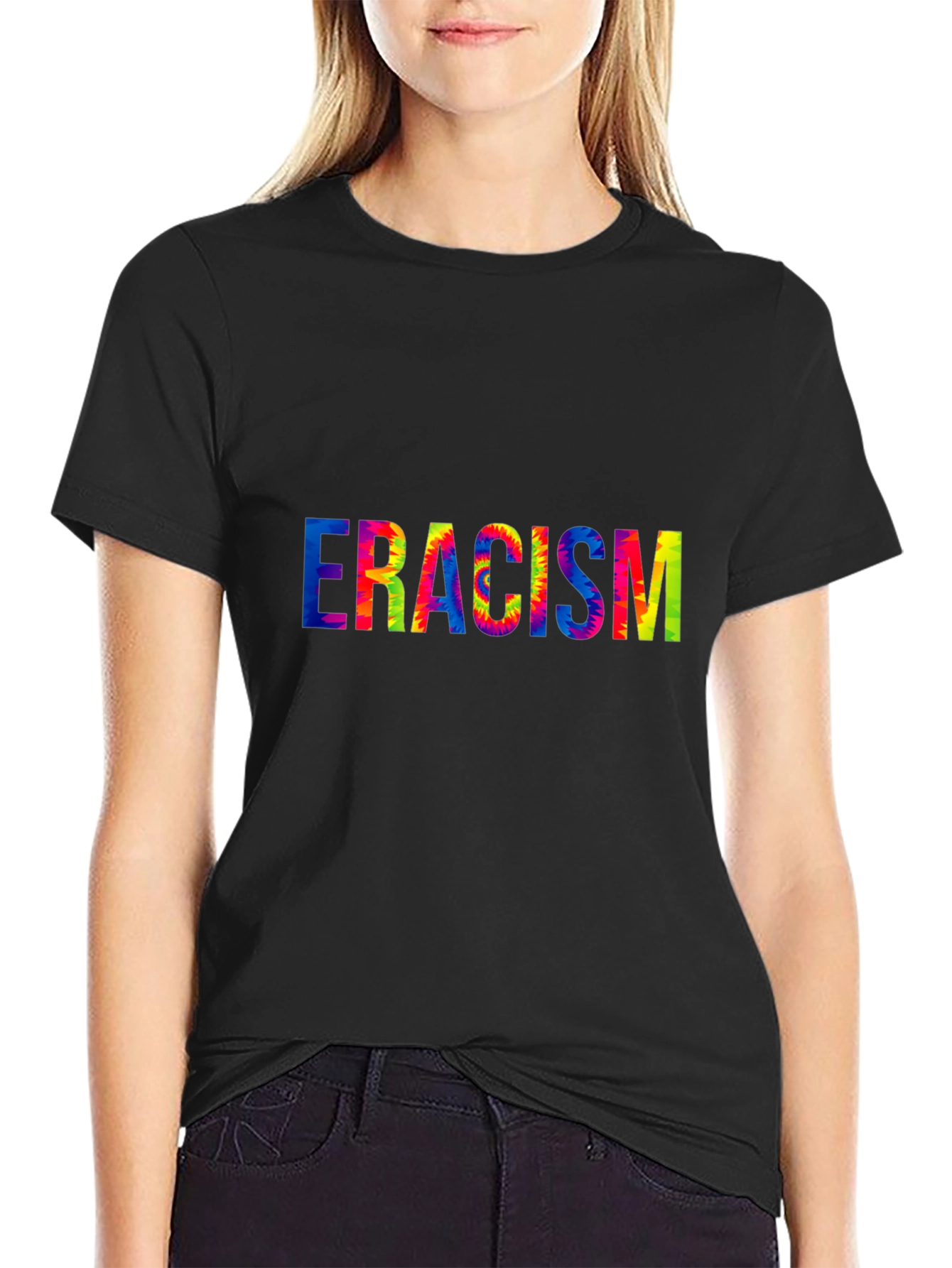 Eradicate Racism Tie Dye Graphic T-Shirt