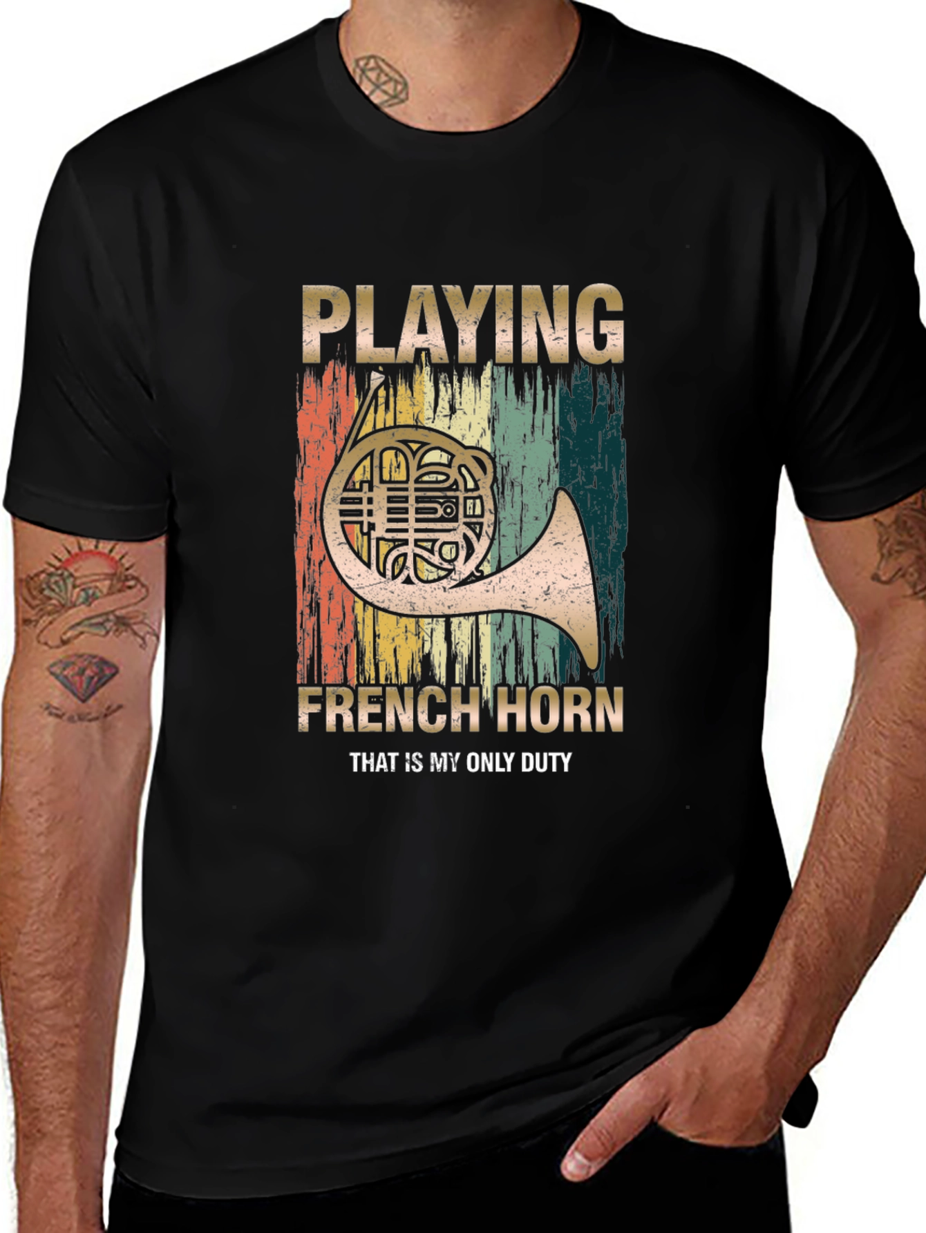 French Horn Player T-Shirt - Musician Duty Tee