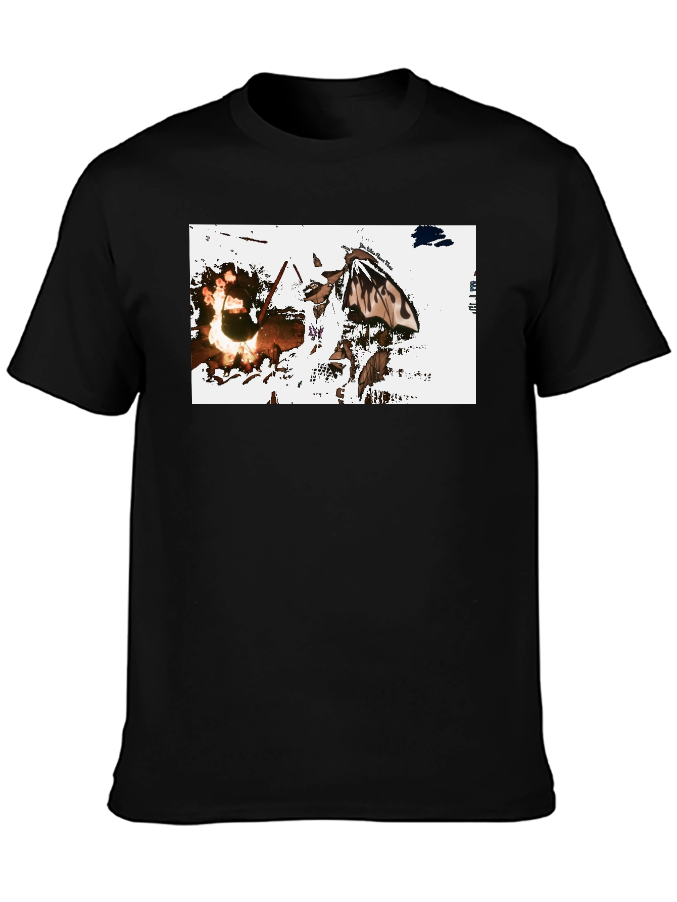 Graphic Tee: Fiery Butterfly Black T-Shirt