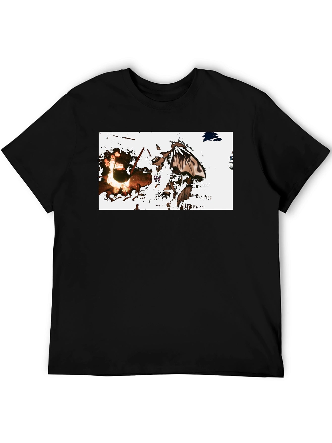 Graphic Tee: Fiery Butterfly Black T-Shirt