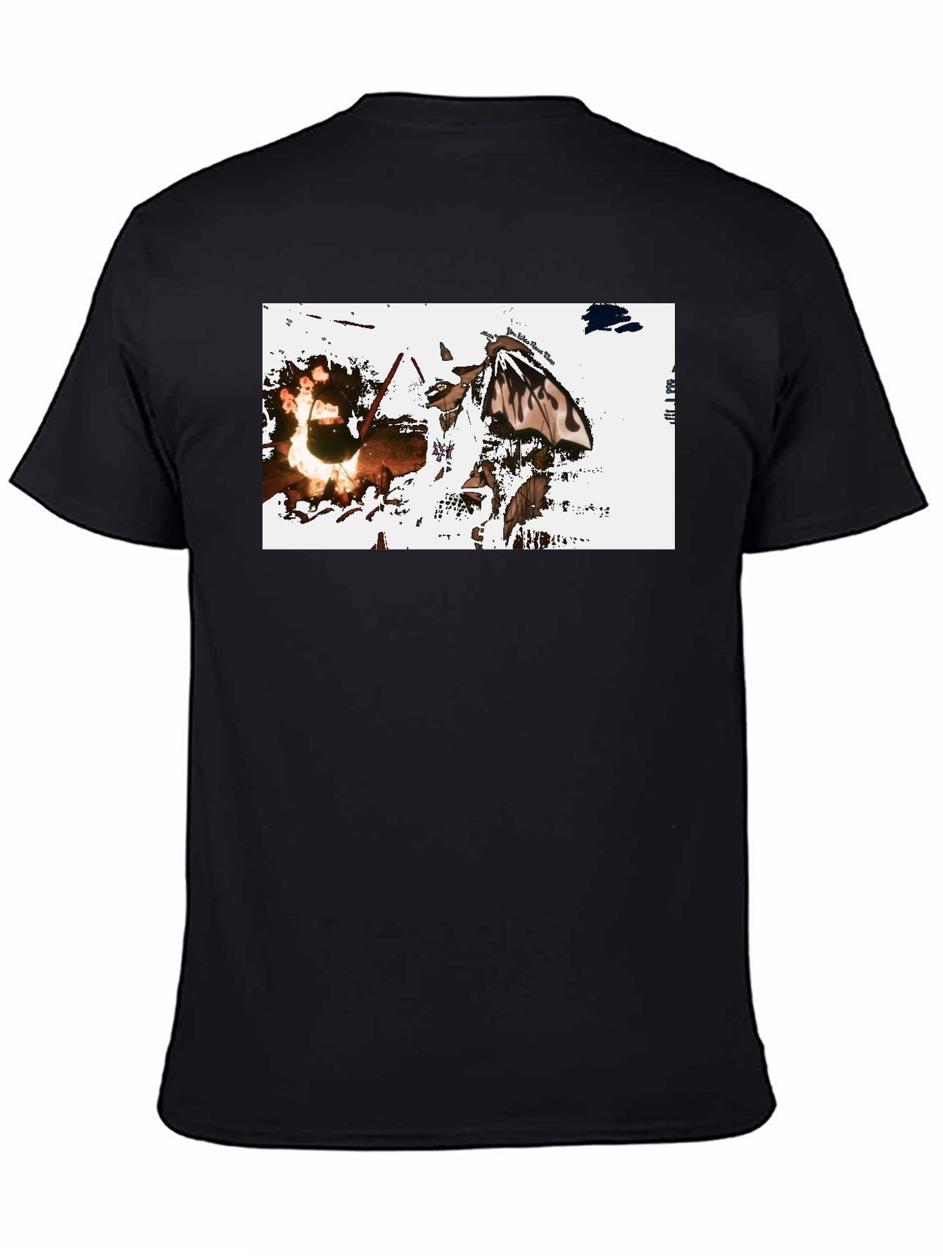 Graphic Tee: Fiery Butterfly Black T-Shirt