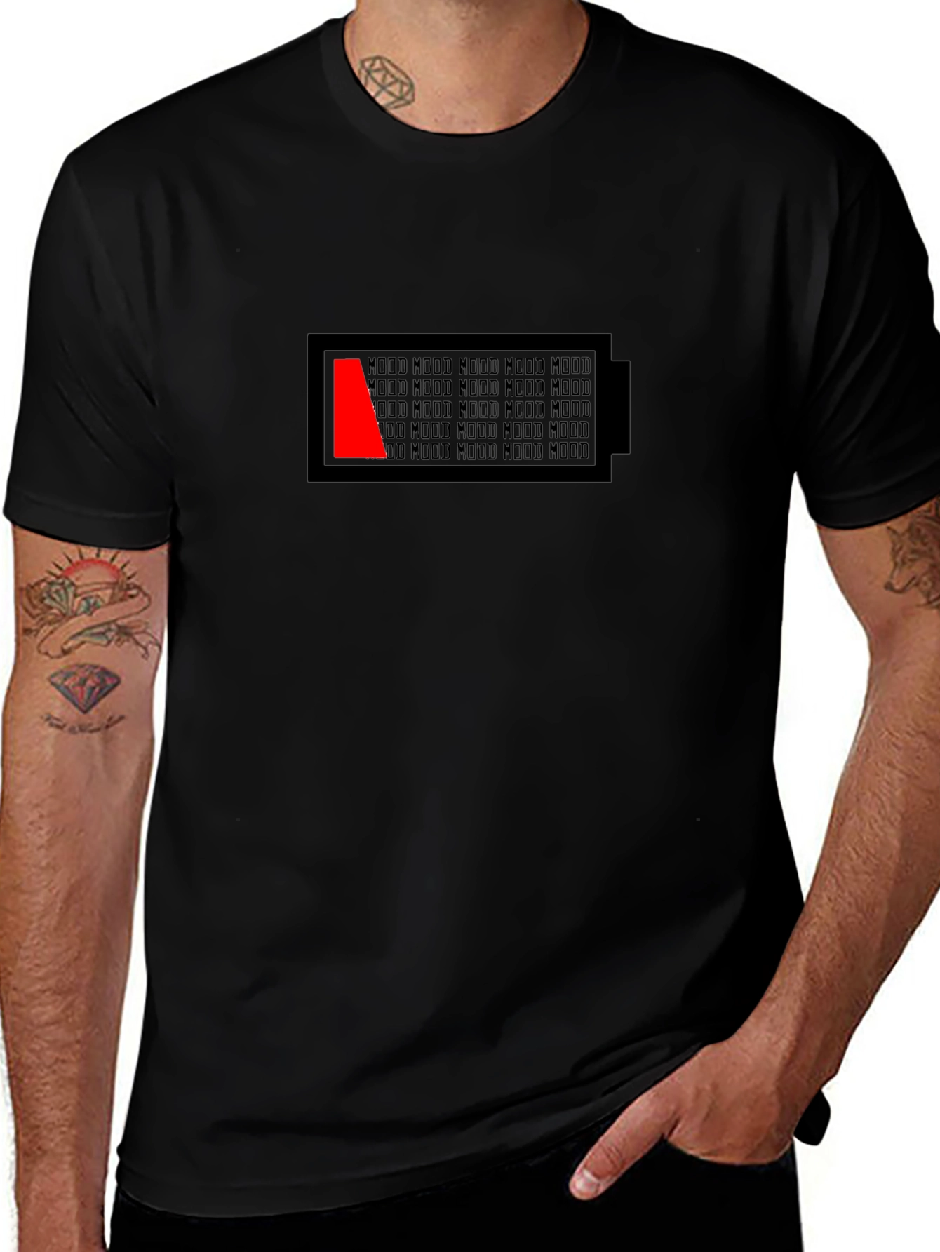 Low Mood Battery Graphic T-Shirt - Black