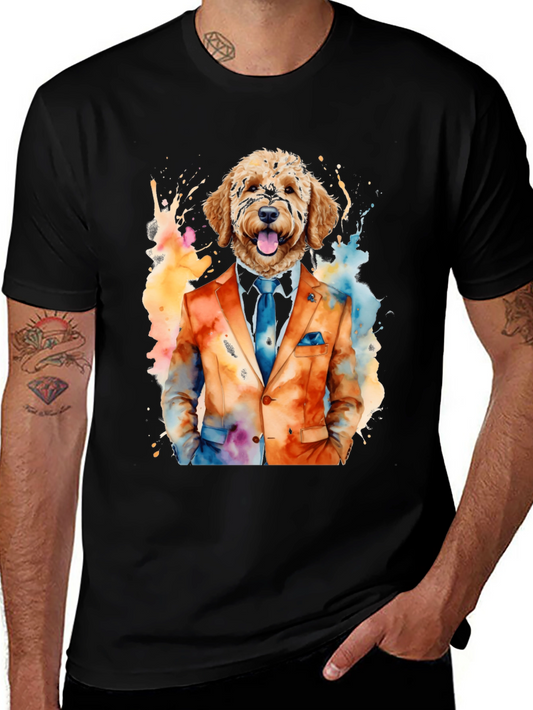 Dog in Suit Graphic Tee - Unique Pet Lover Style