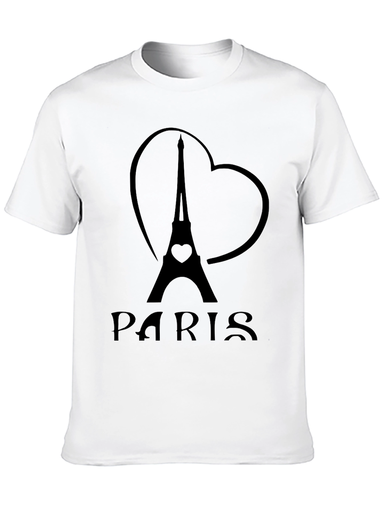 Paris Eiffel Tower Heart Graphic T-Shirt