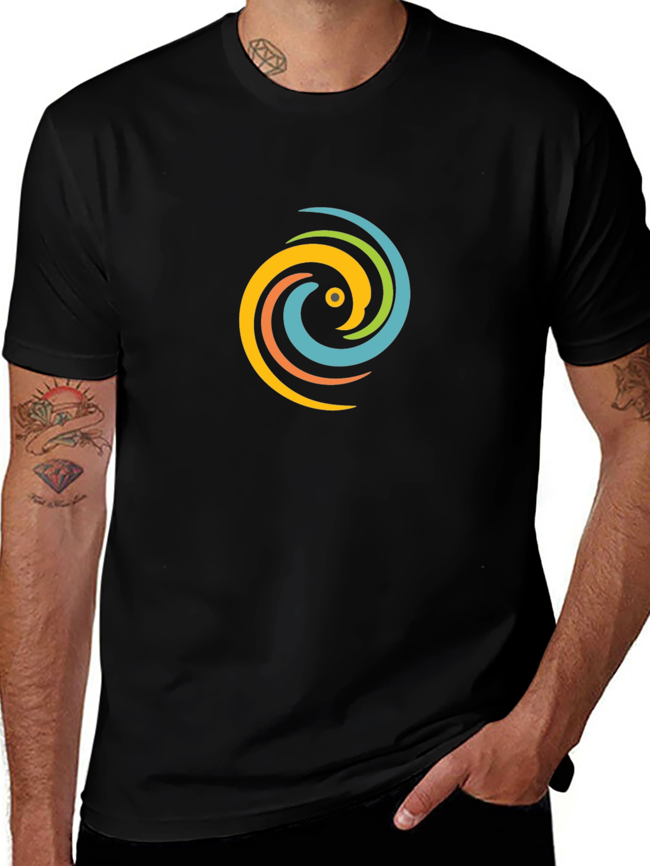 Swirl Graphic Black T-Shirt - Casual Style