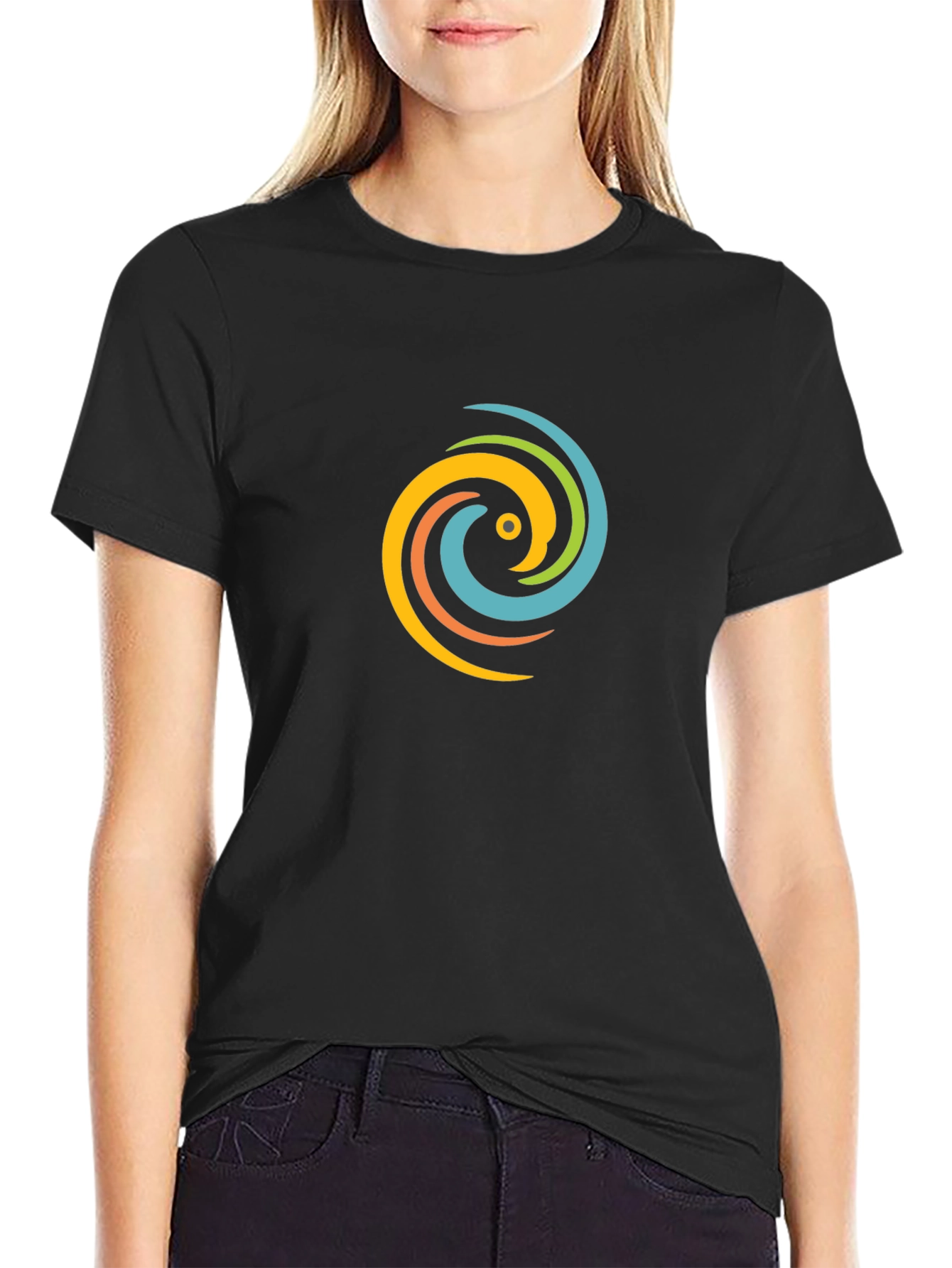 Swirl Graphic Black T-Shirt - Casual Style