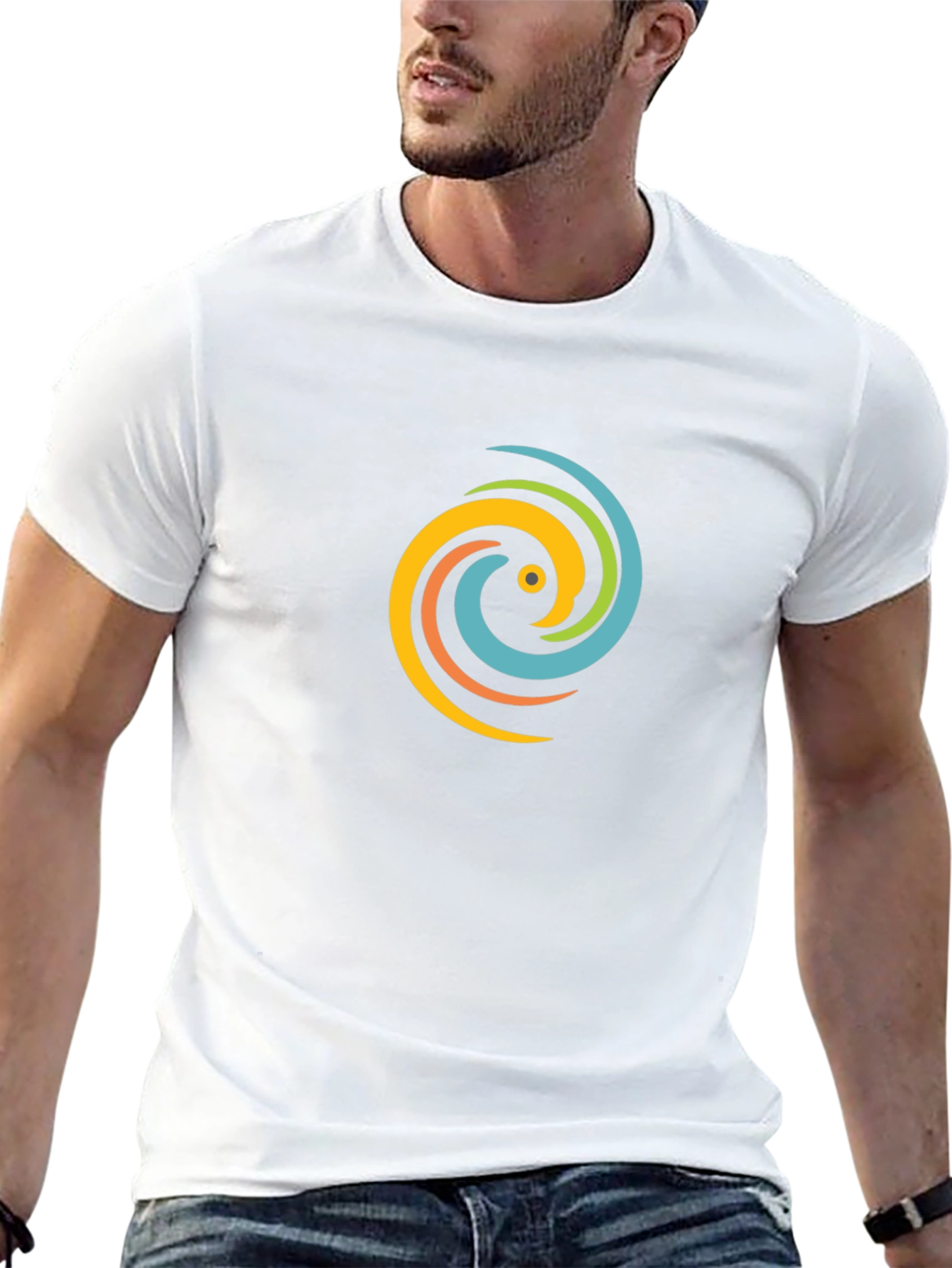 Swirl Graphic Black T-Shirt - Casual Style