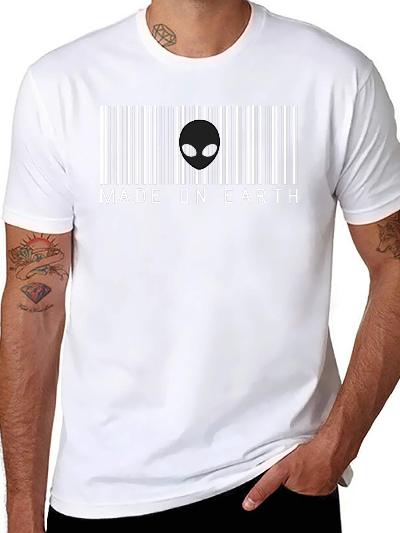 Made on Earth Alien Barcode T-Shirt