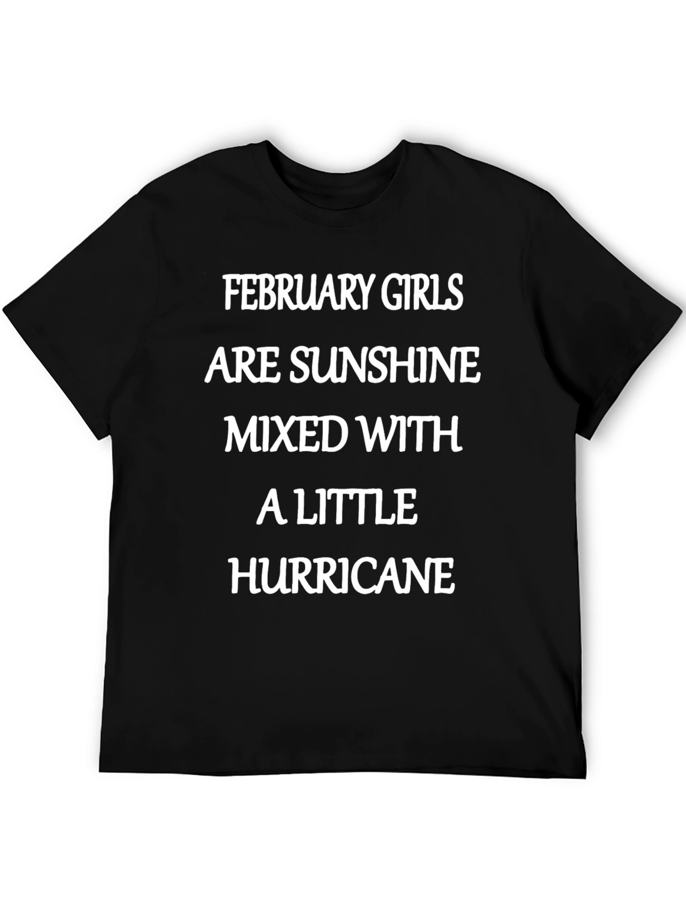 February Girl Sunshine Hurricane Black T-Shirt