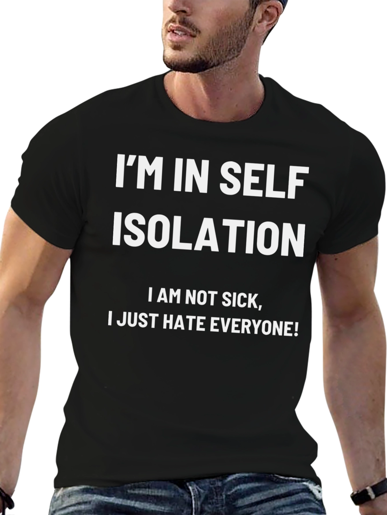 Im In Self Isolation Black T-Shirt