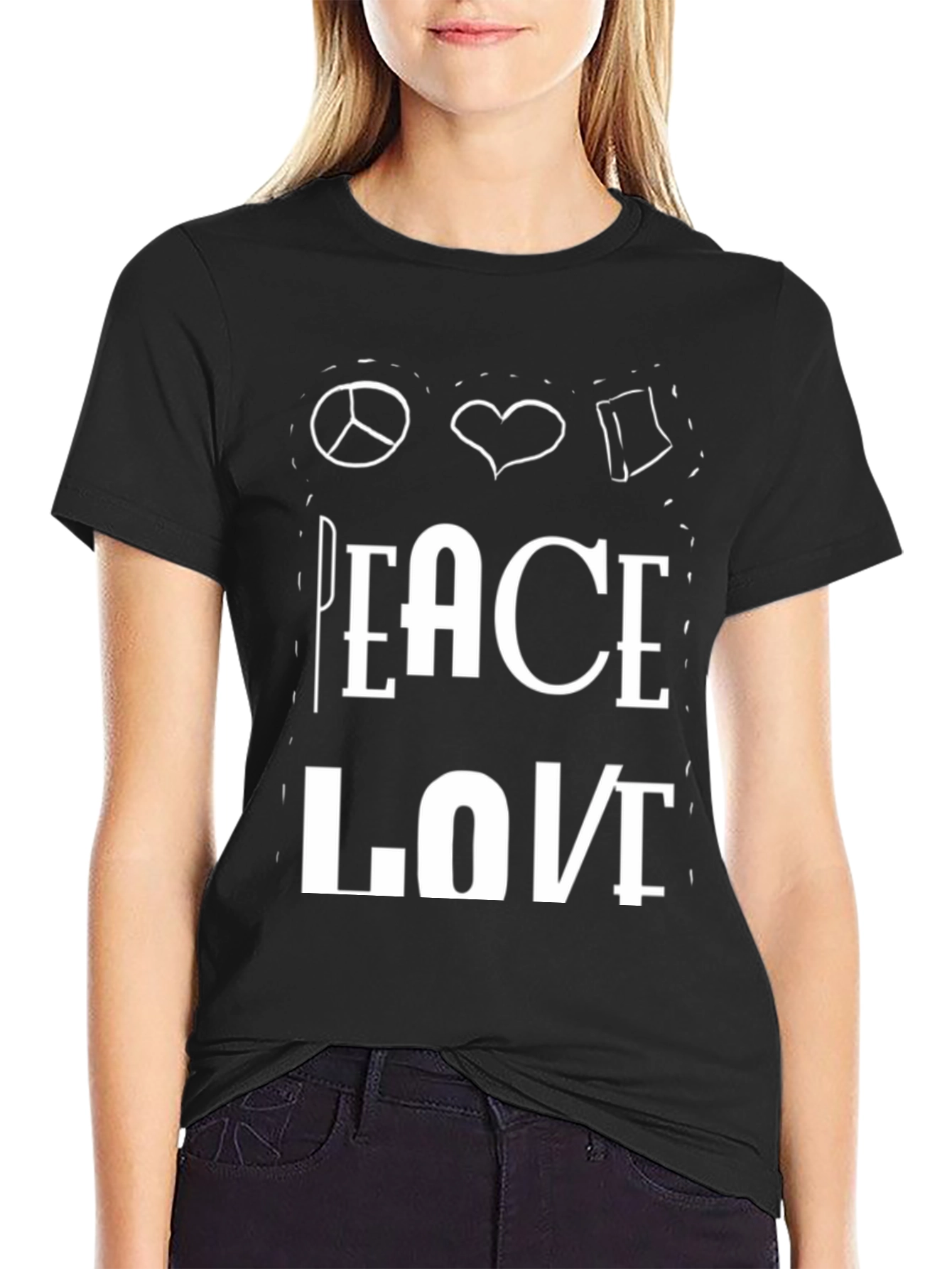 Peace Love Book T-Shirt