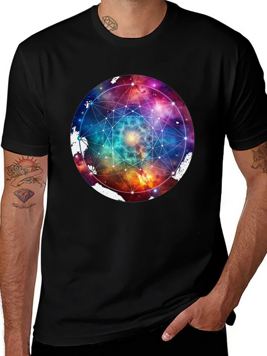 Galaxy Geometric T-Shirt - Black