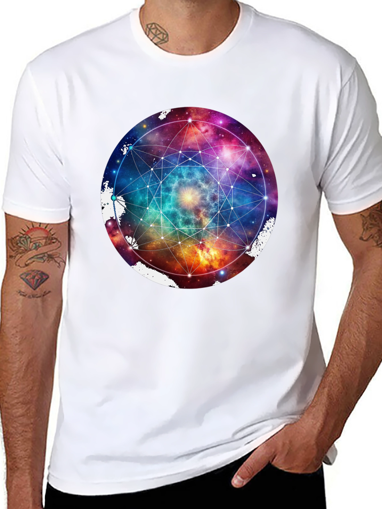 Galaxy Geometric T-Shirt - Black