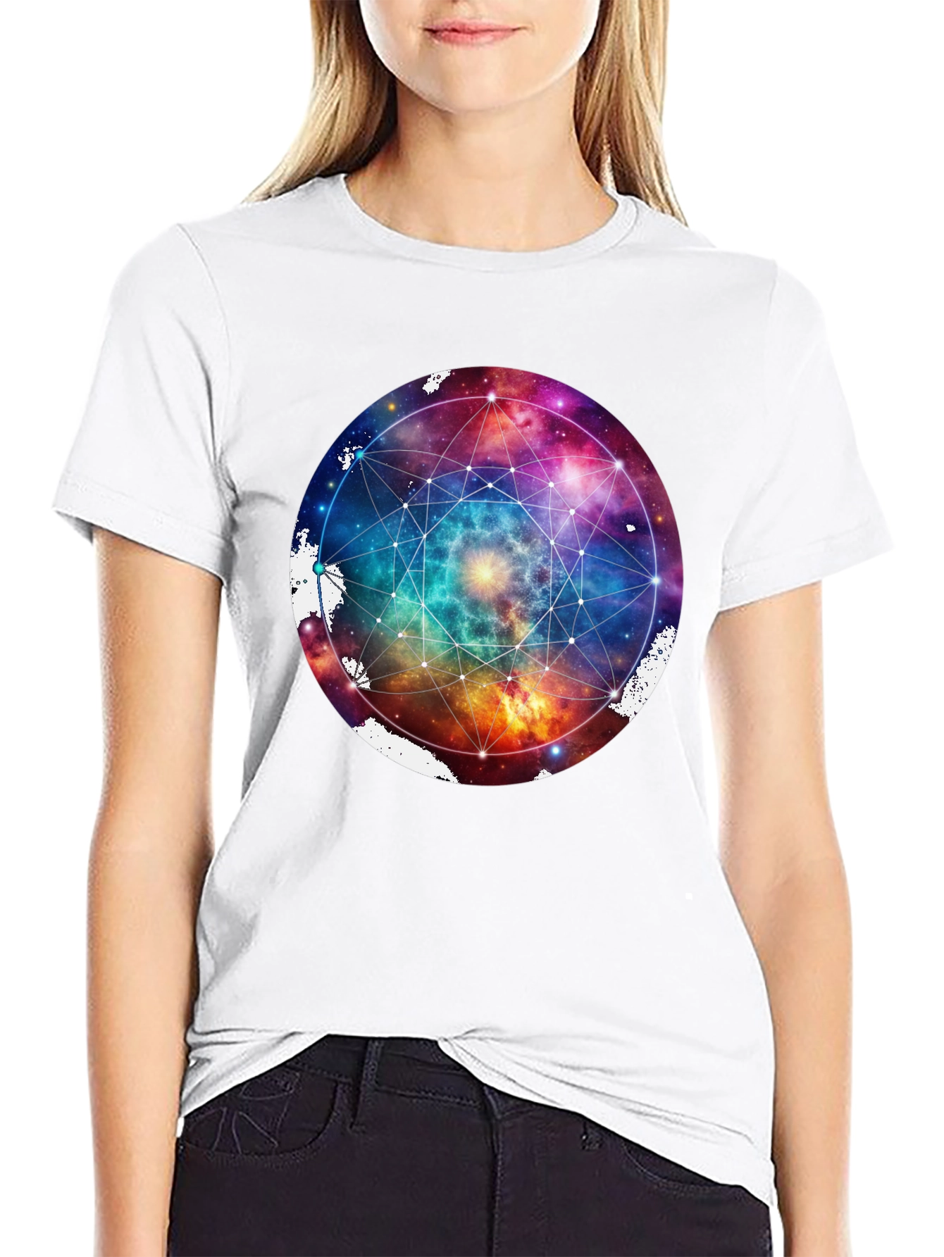 Galaxy Geometric T-Shirt - Black
