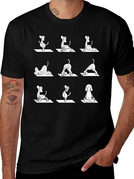 Yoga Dog Black T-Shirt - Relaxed Fit