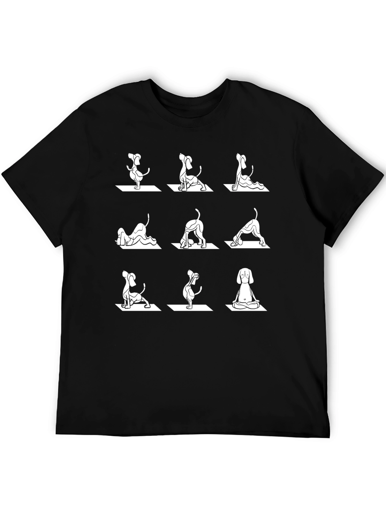 Yoga Dog Black T-Shirt - Relaxed Fit
