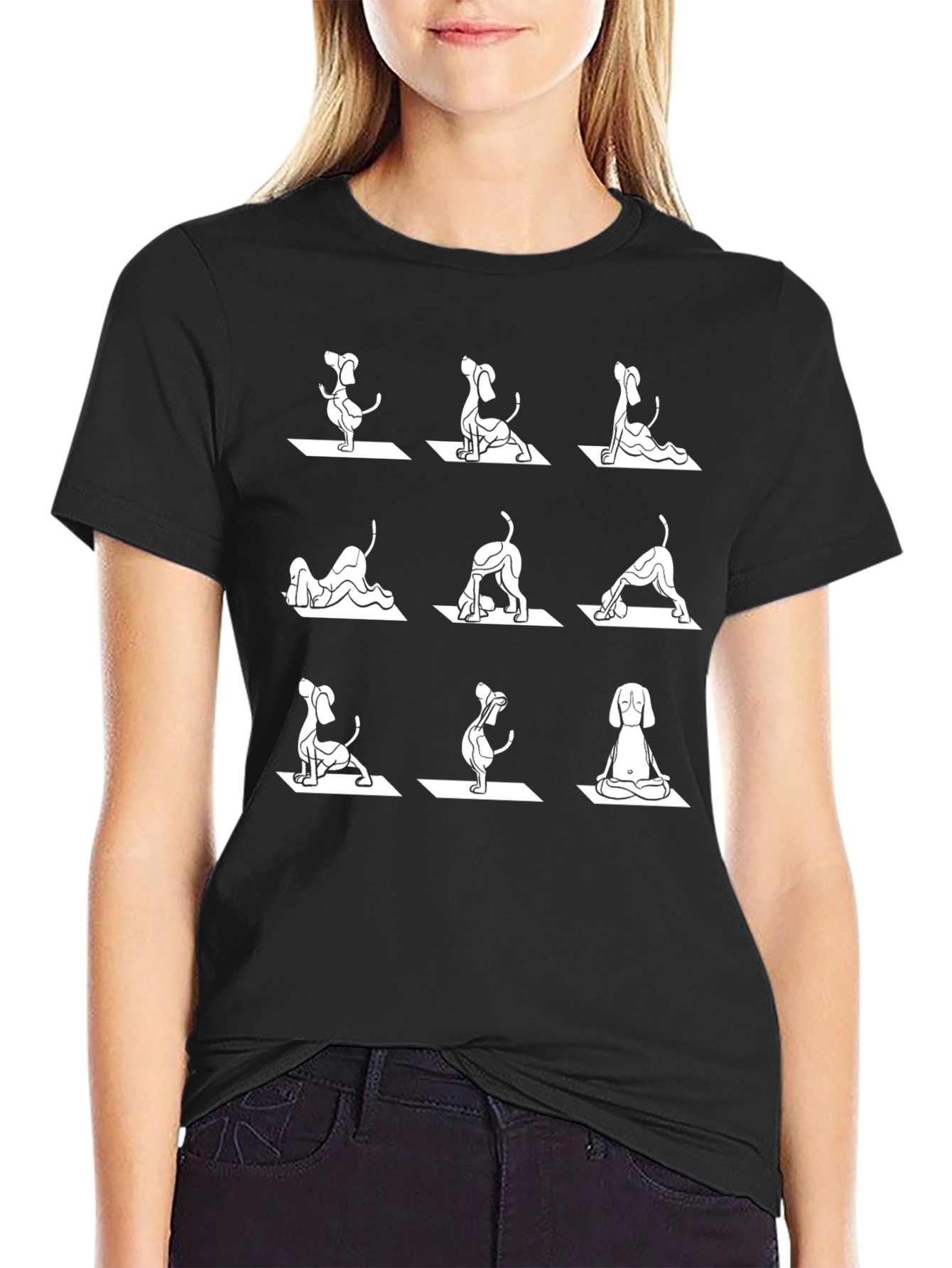 Yoga Dog Black T-Shirt - Relaxed Fit