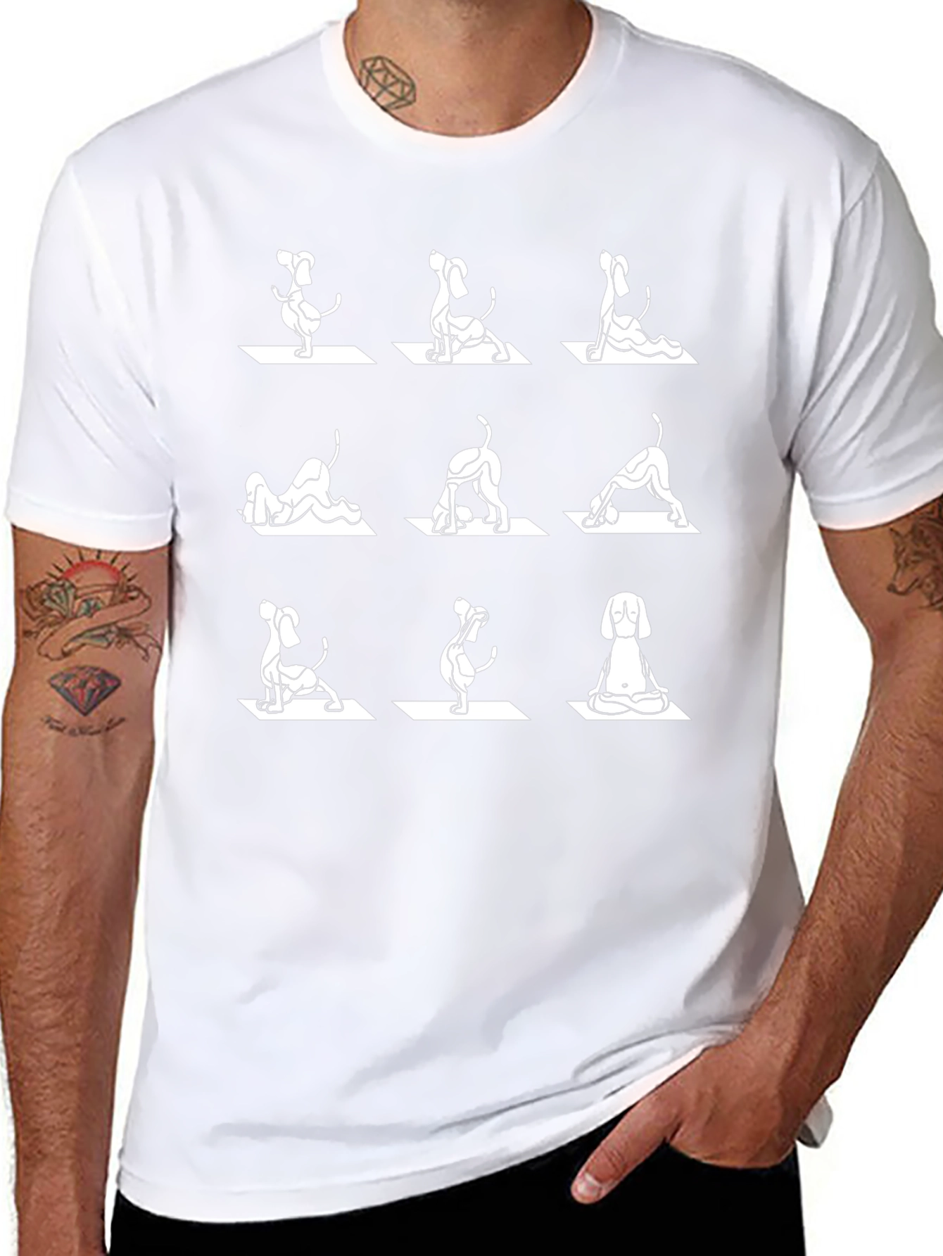 Yoga Dog Black T-Shirt - Relaxed Fit