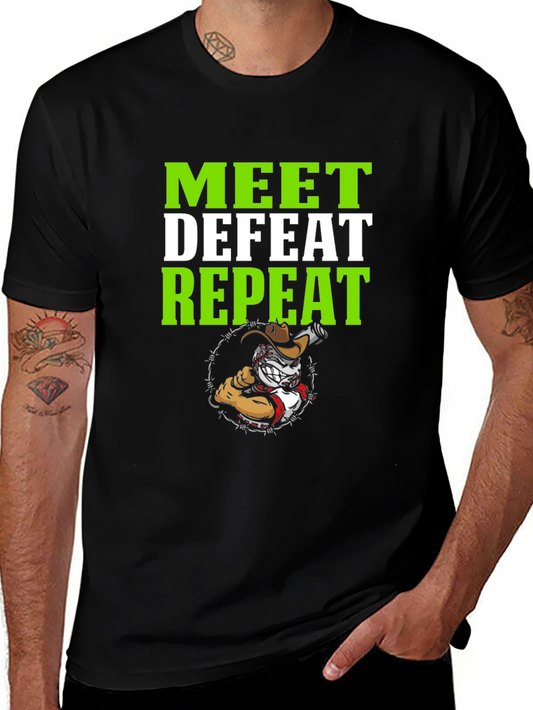 Meet Defeat Repeat Graphic T-Shirt