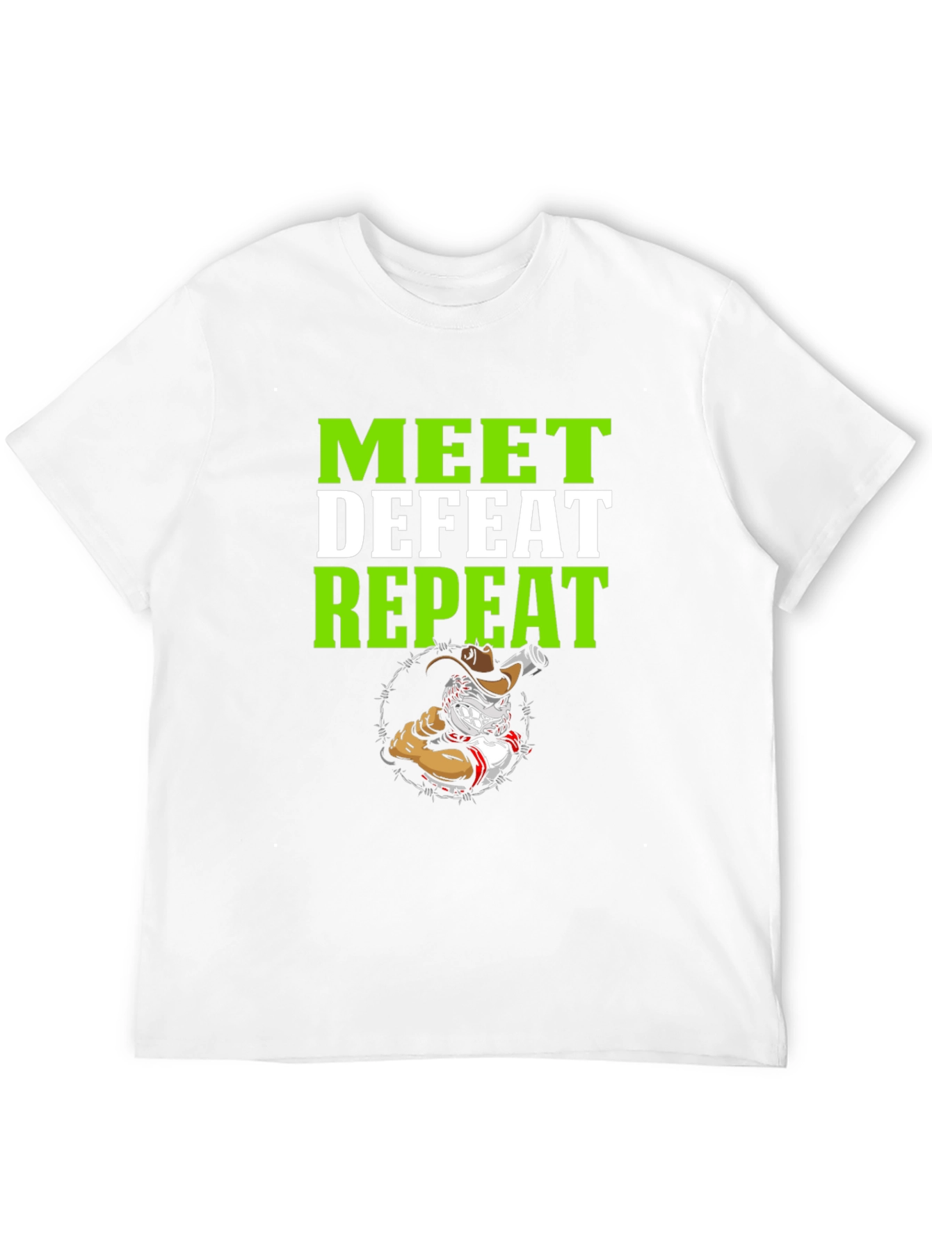 Meet Defeat Repeat Graphic T-Shirt