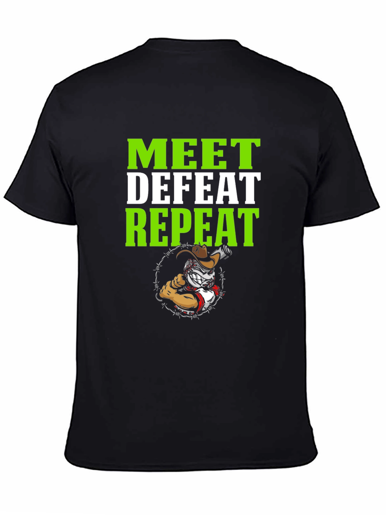 Meet Defeat Repeat Graphic T-Shirt