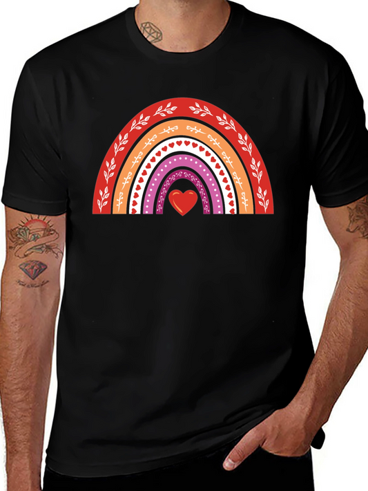 Lesbian Pride Rainbow Heart T-Shirt