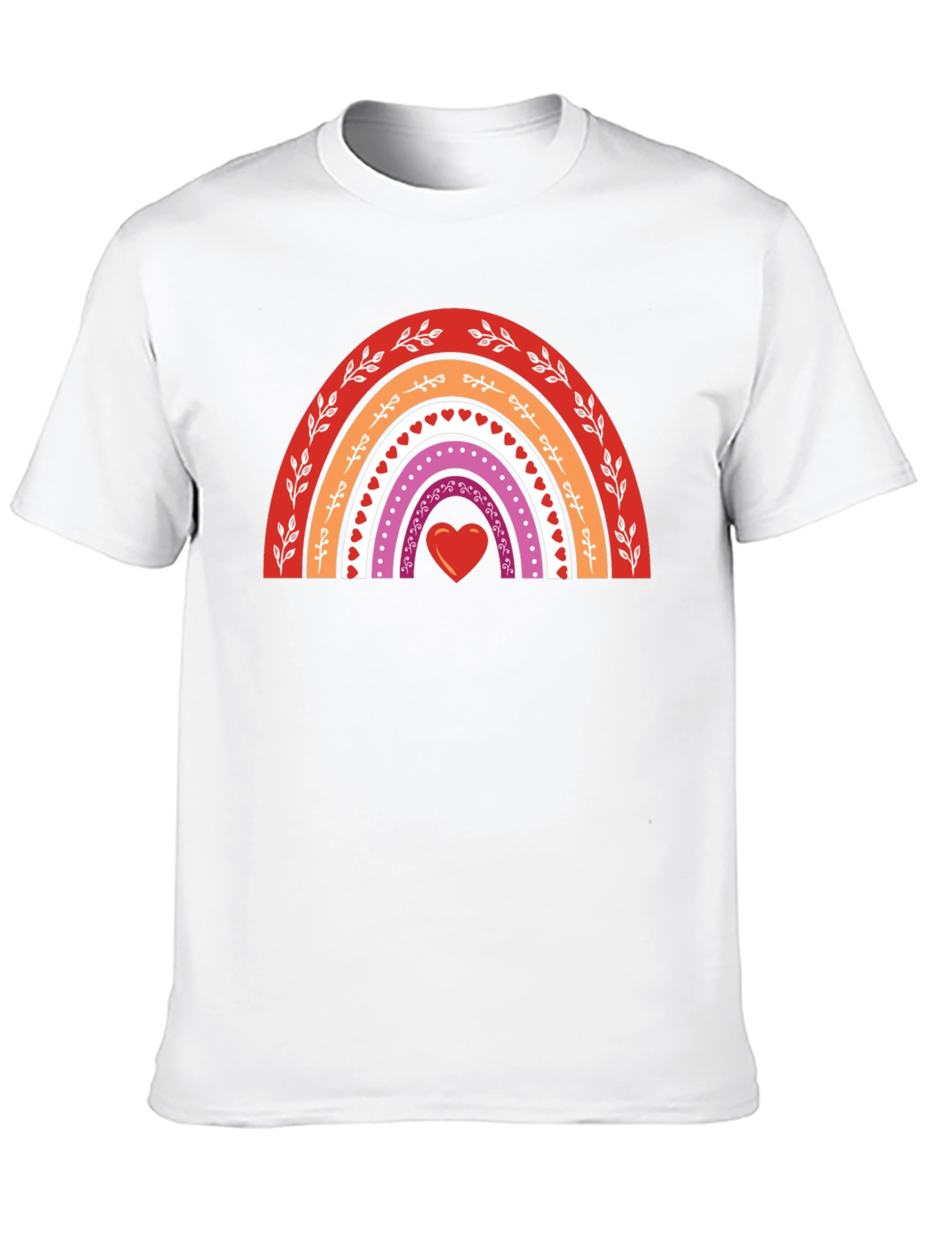 Lesbian Pride Rainbow Heart T-Shirt