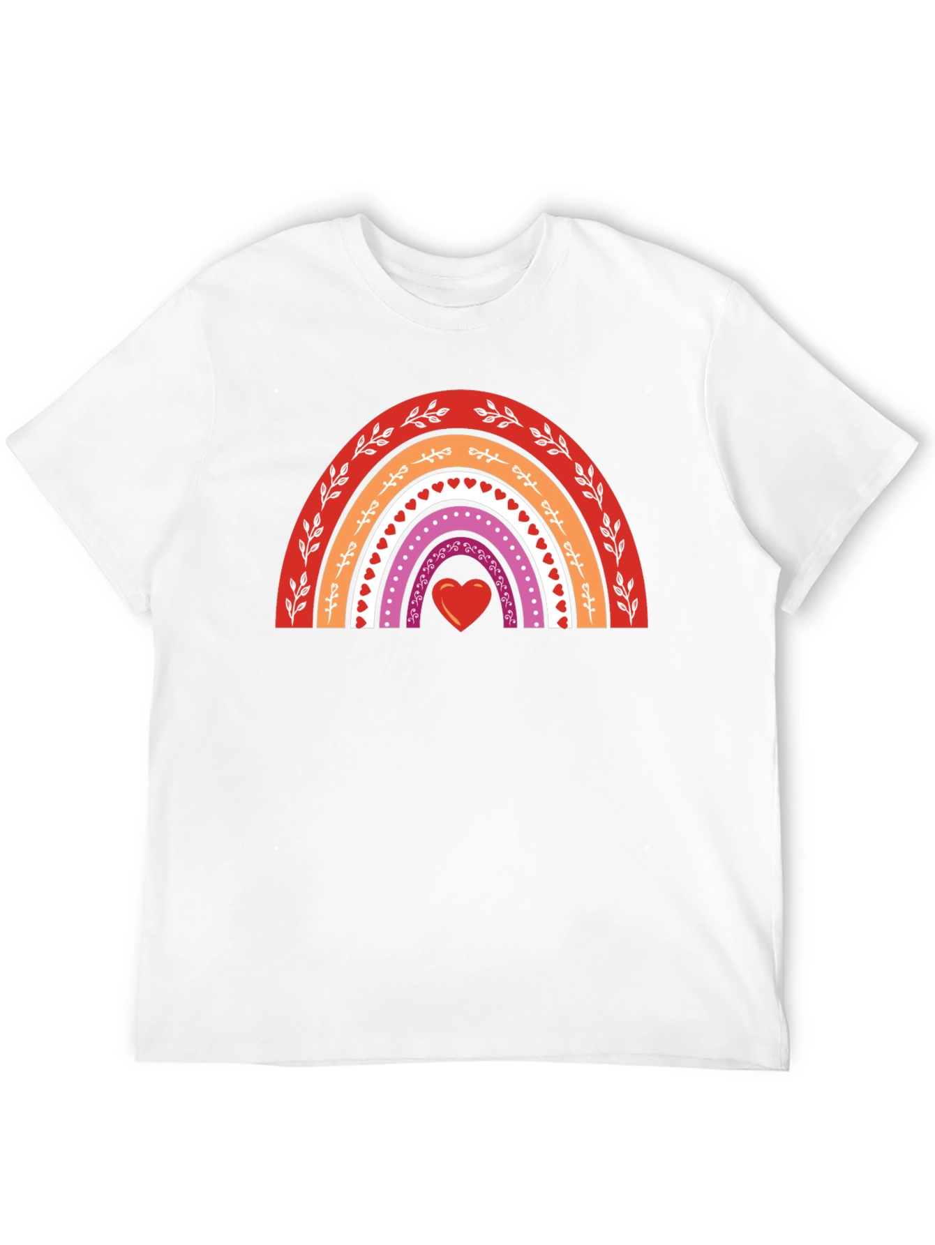 Lesbian Pride Rainbow Heart T-Shirt