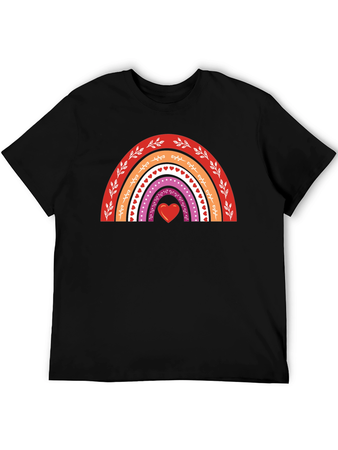 Lesbian Pride Rainbow Heart T-Shirt