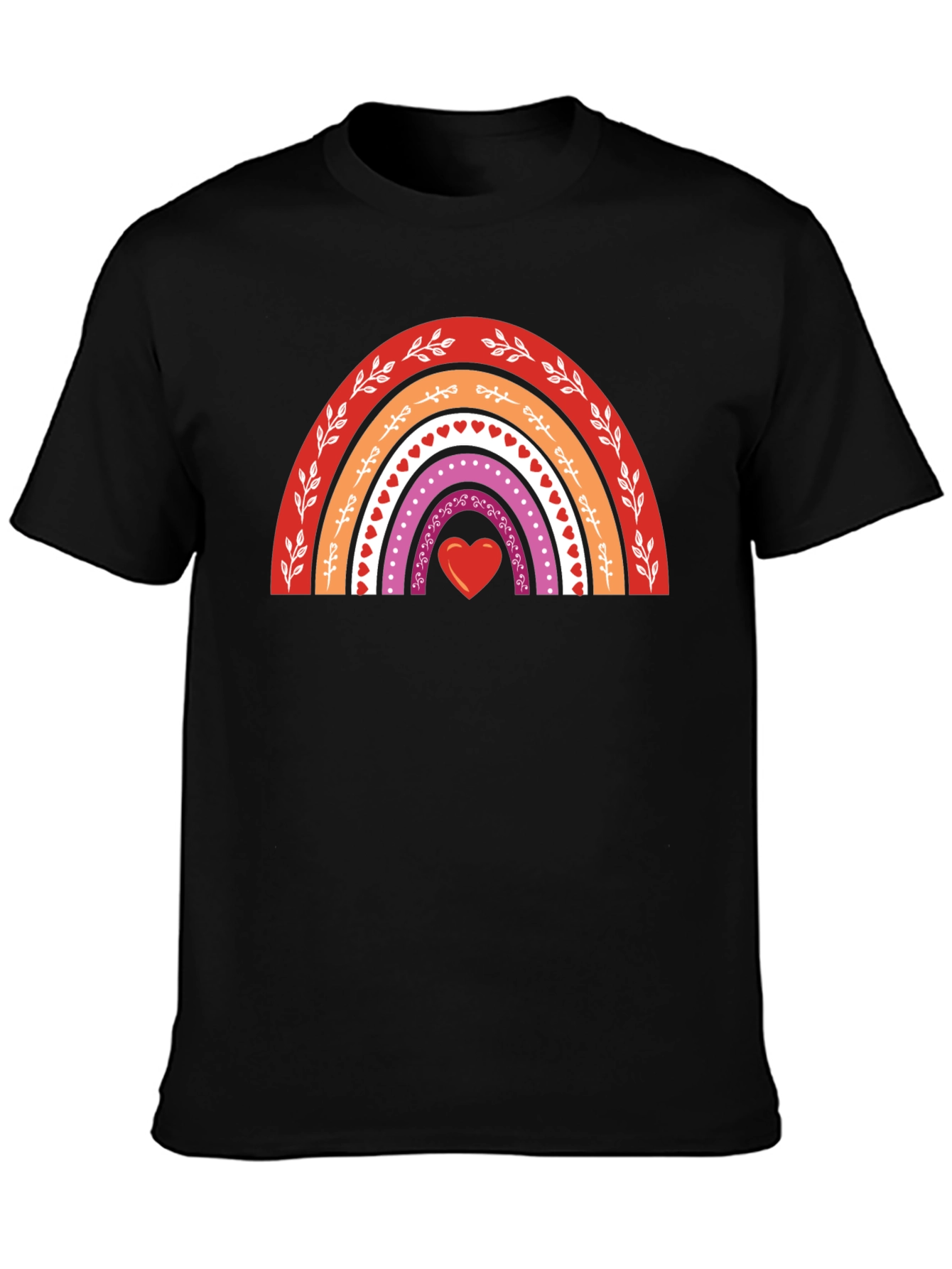 Lesbian Pride Rainbow Heart T-Shirt
