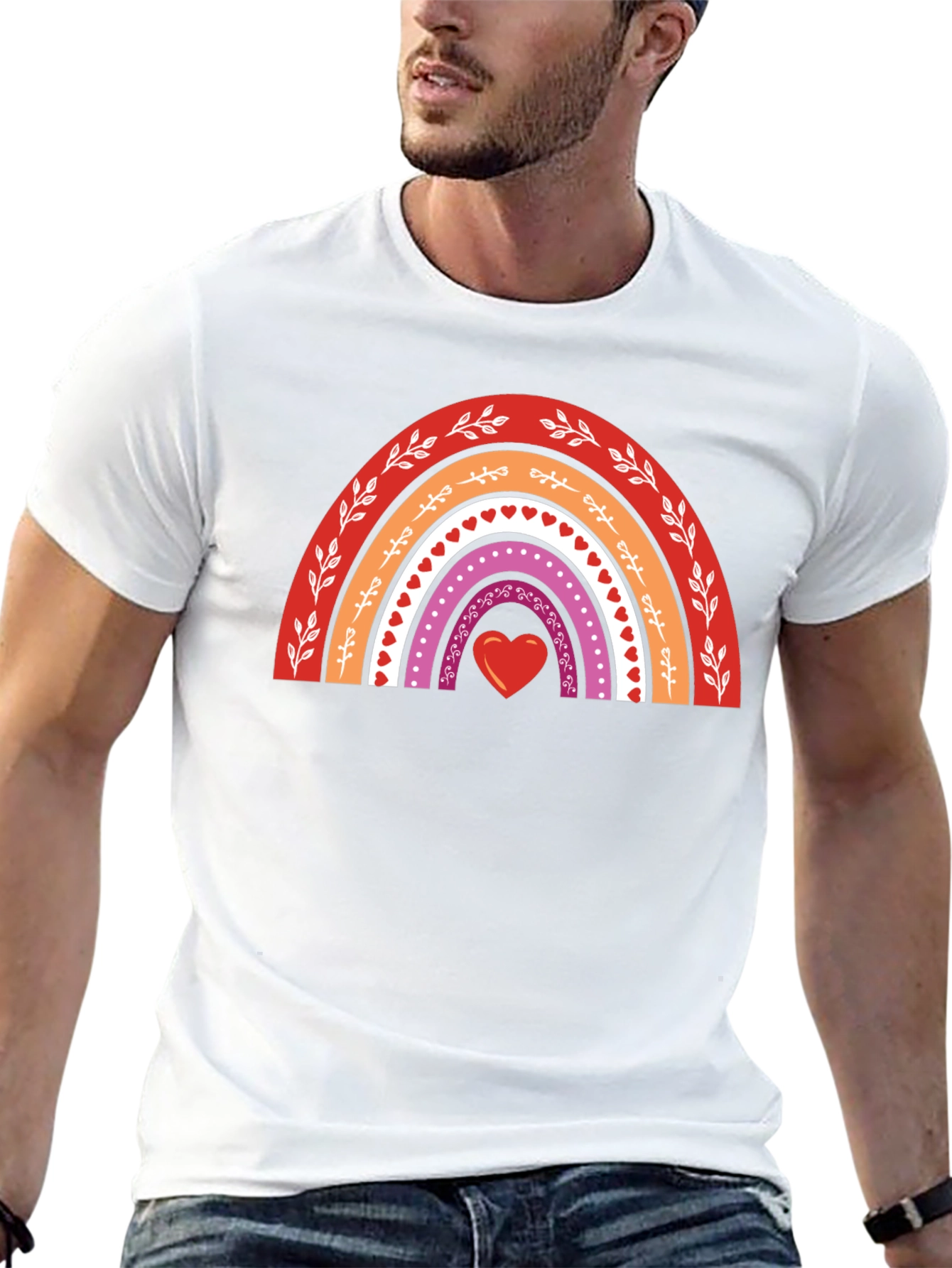 Lesbian Pride Rainbow Heart T-Shirt