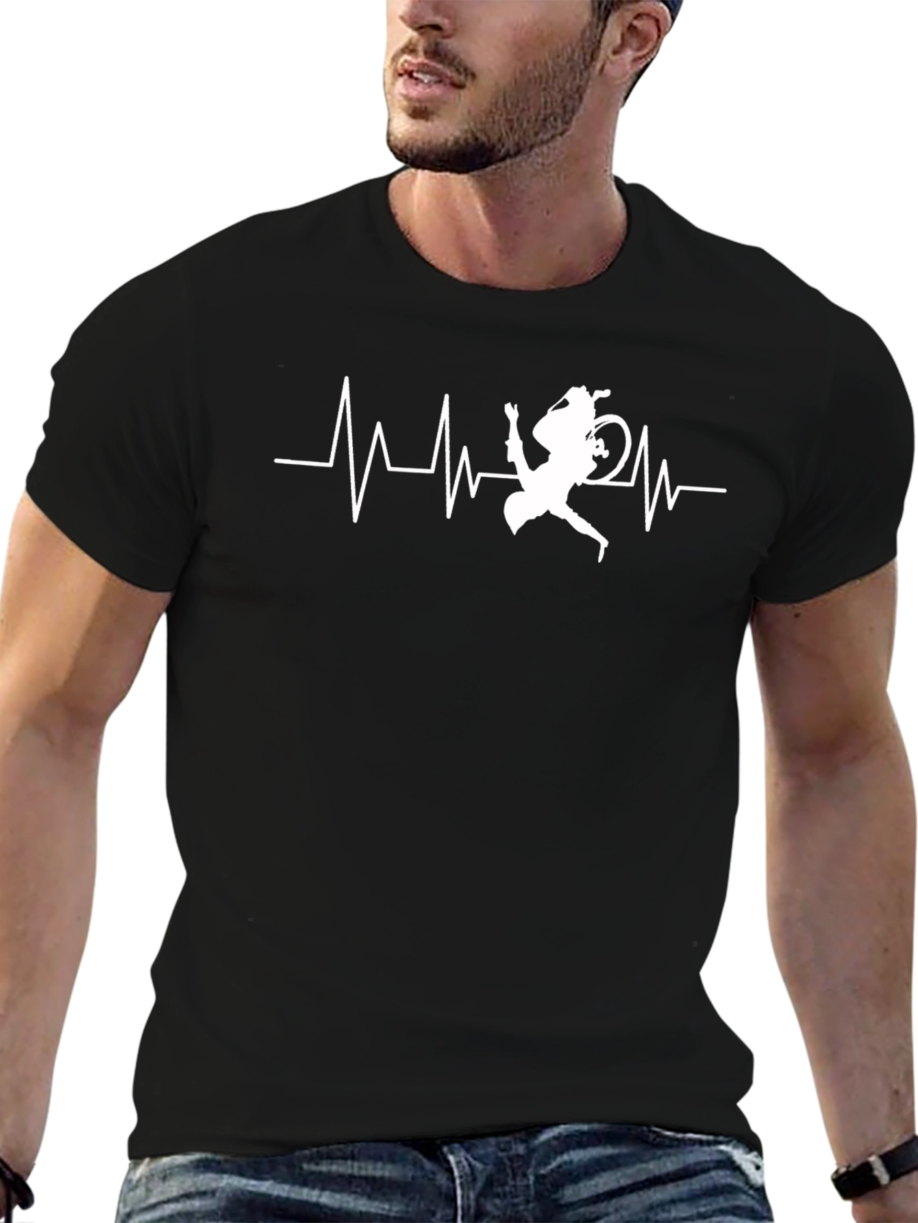 Mountain Biker Heartbeat Graphic Tee