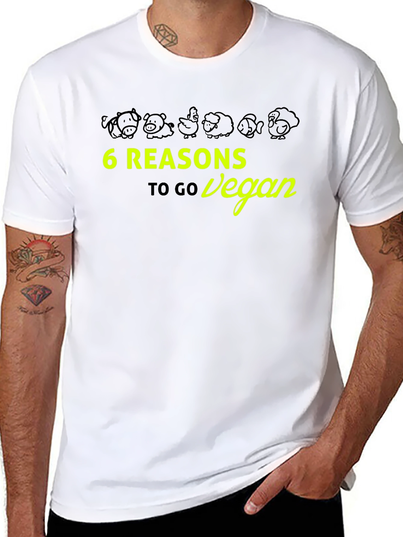 6 Reasons to Go Vegan Graphic Tee