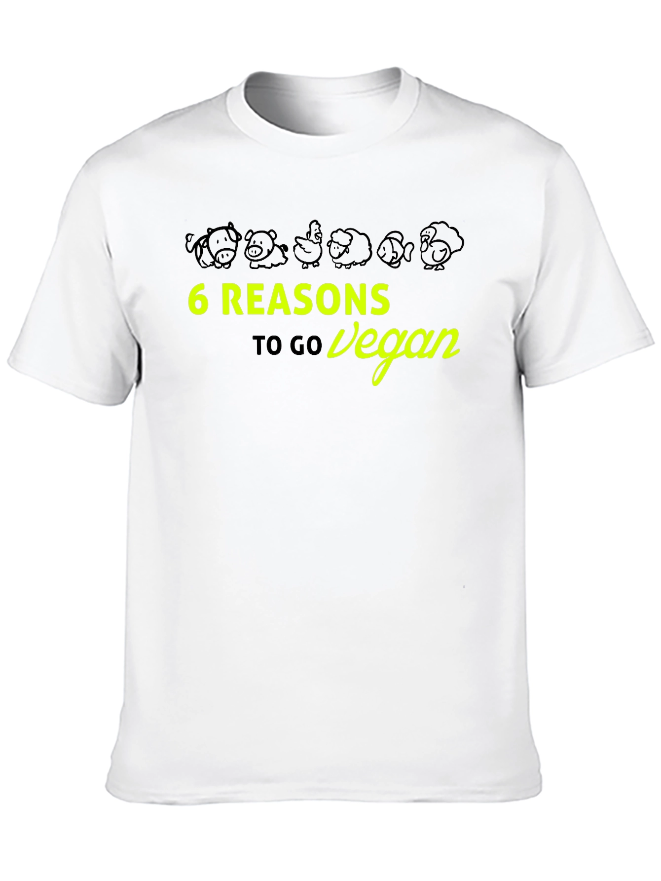 6 Reasons to Go Vegan Graphic Tee