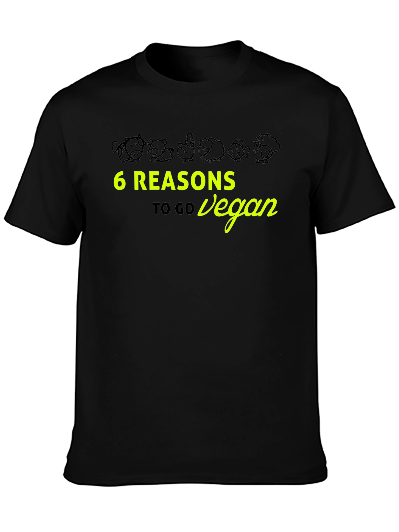 6 Reasons to Go Vegan Graphic Tee