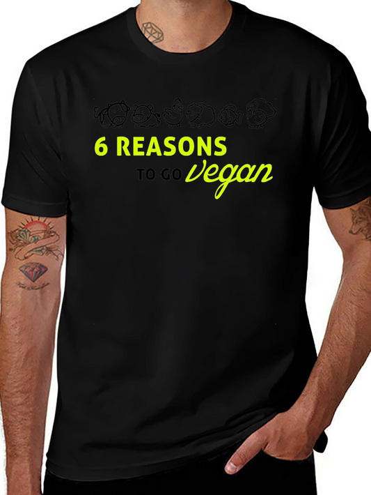 6 Reasons to Go Vegan Graphic Tee