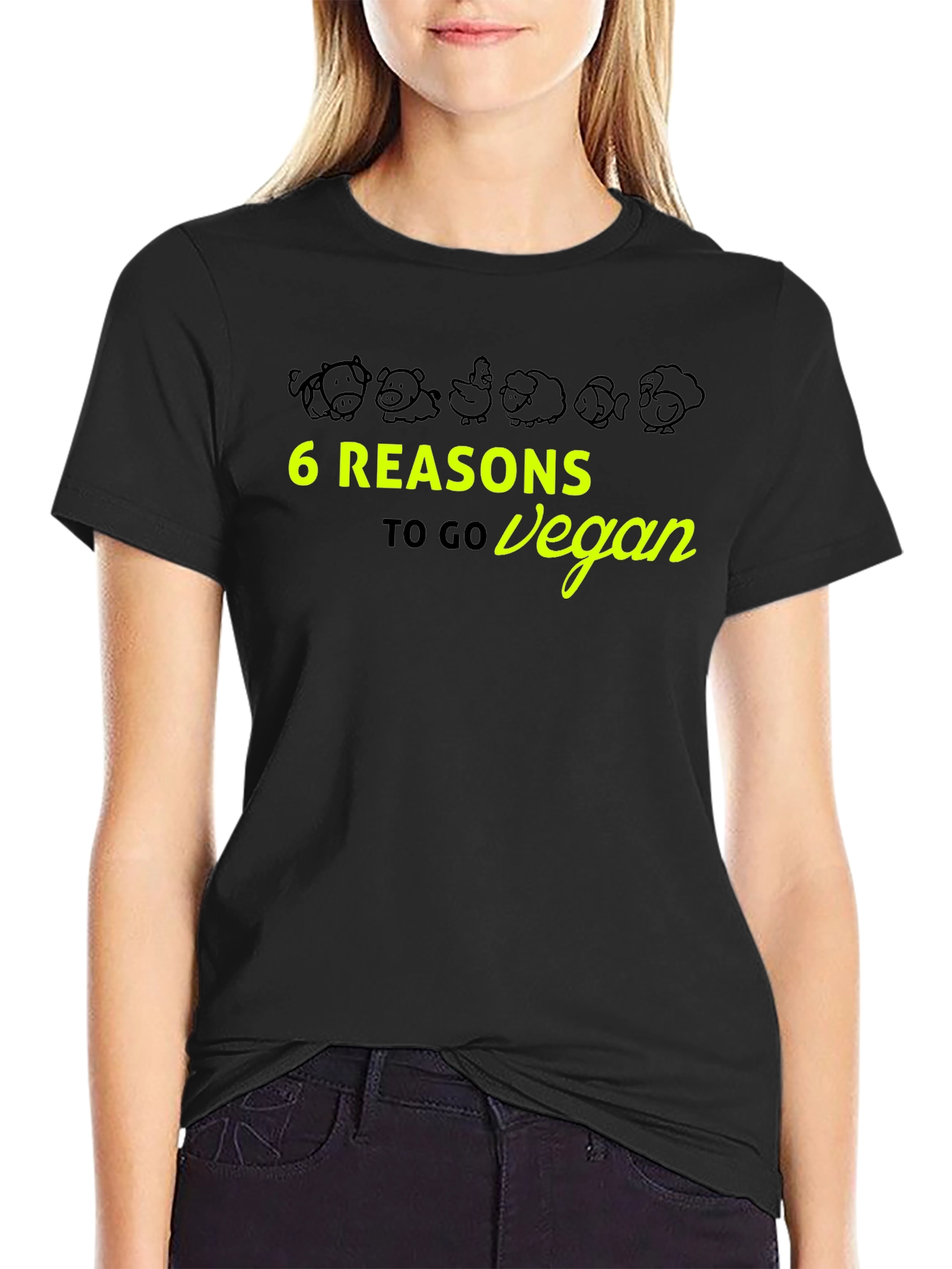 6 Reasons to Go Vegan Graphic Tee