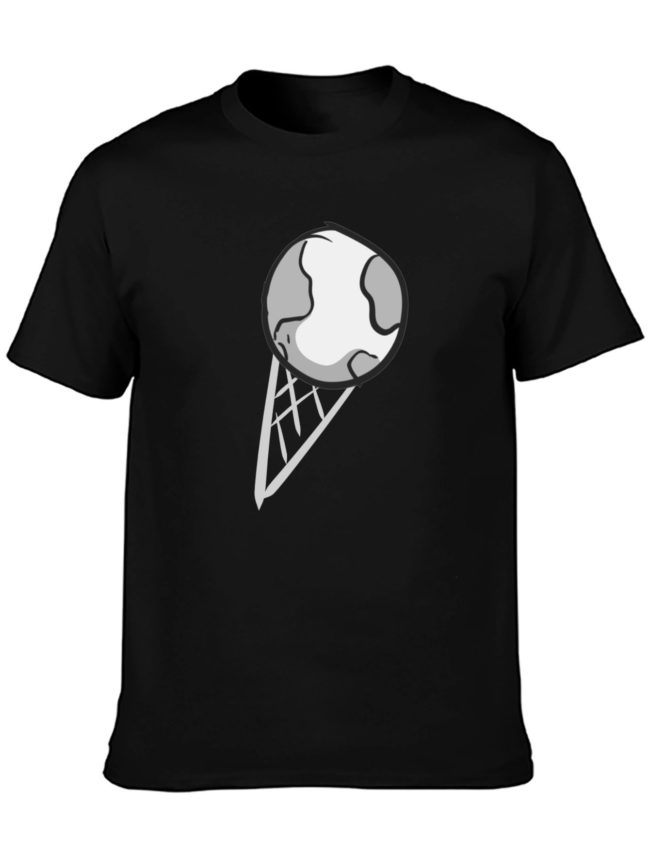 Earth Ice Cream Graphic Tee - Novelty Black T-Shirt