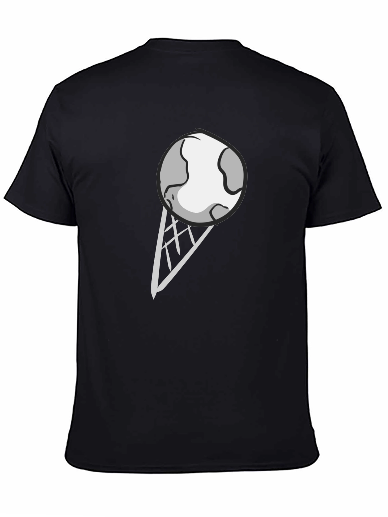 Earth Ice Cream Graphic Tee - Novelty Black T-Shirt