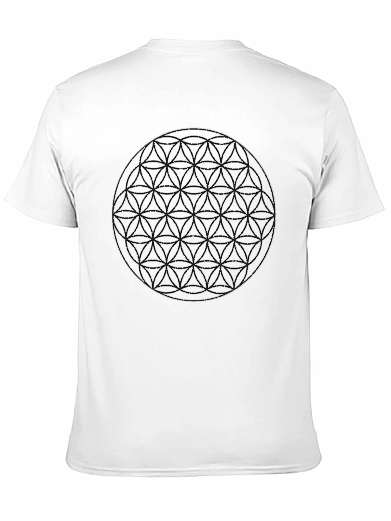 Geometric Circle Design Black T-Shirt