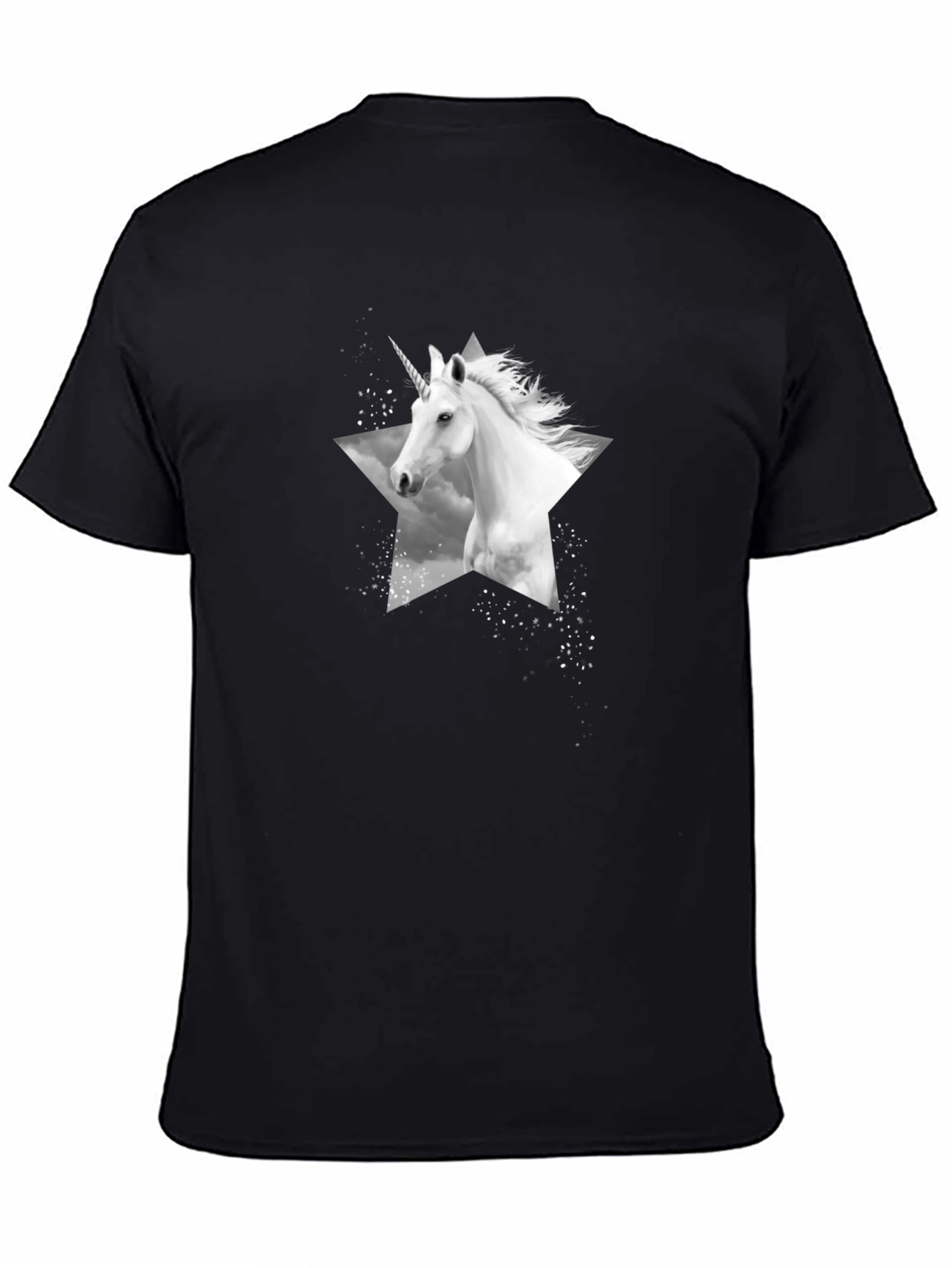 Unicorn Star Graphic Tee - Black