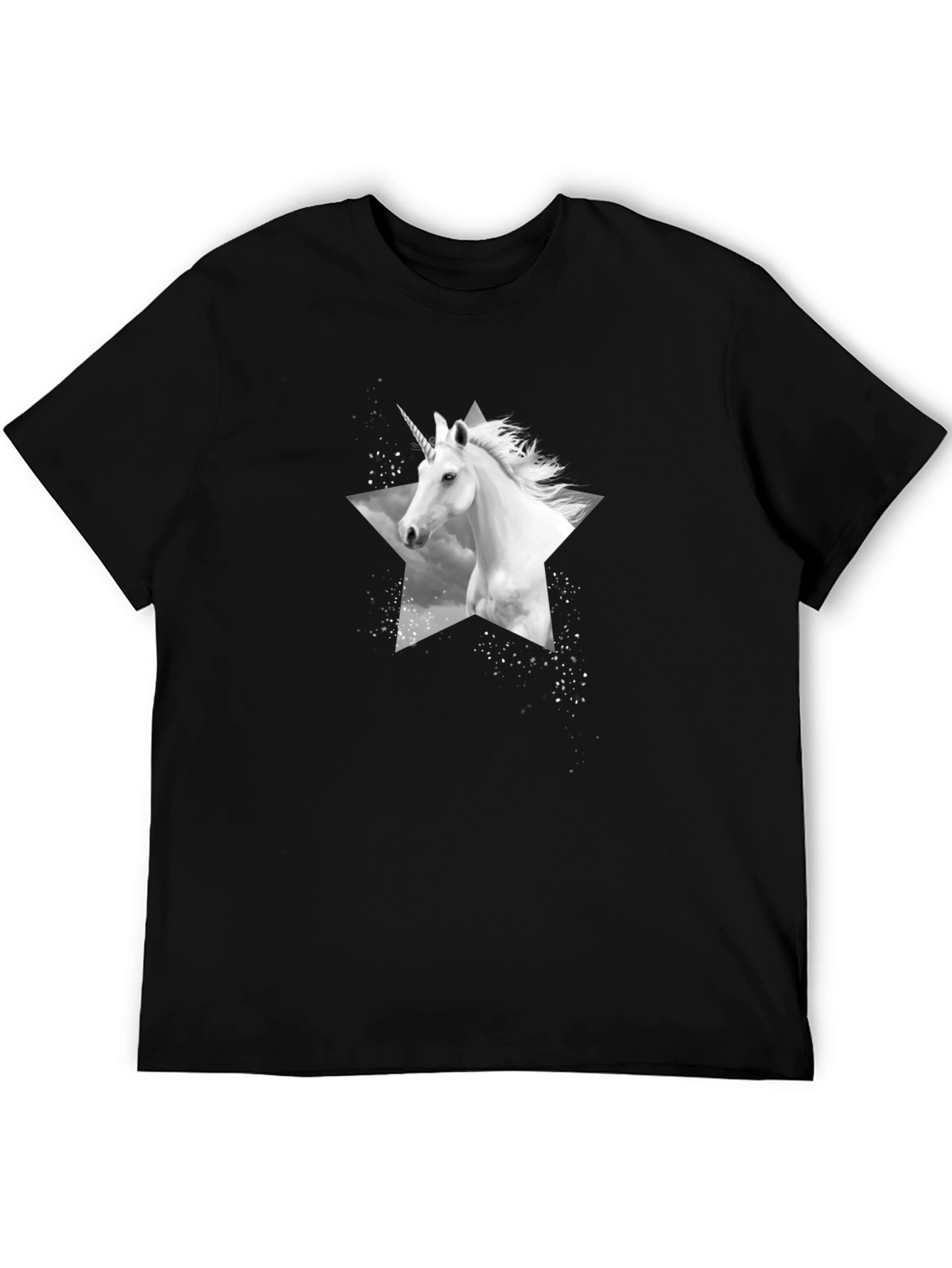 Unicorn Star Graphic Tee - Black