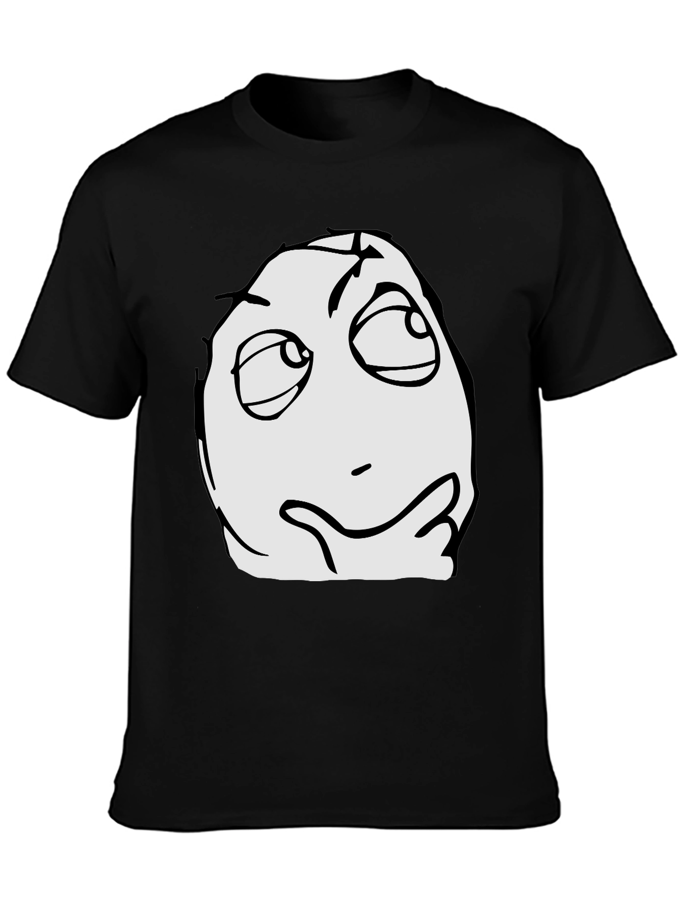 Thinking Meme Graphic T-Shirt - Black