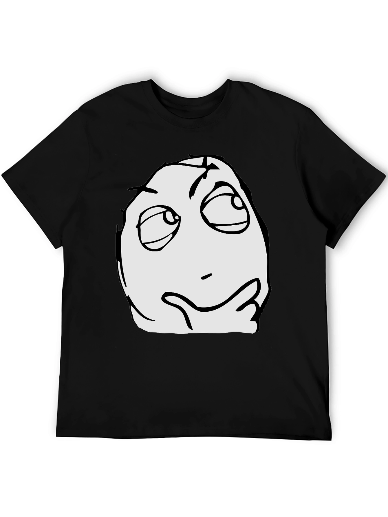 Thinking Meme Graphic T-Shirt - Black