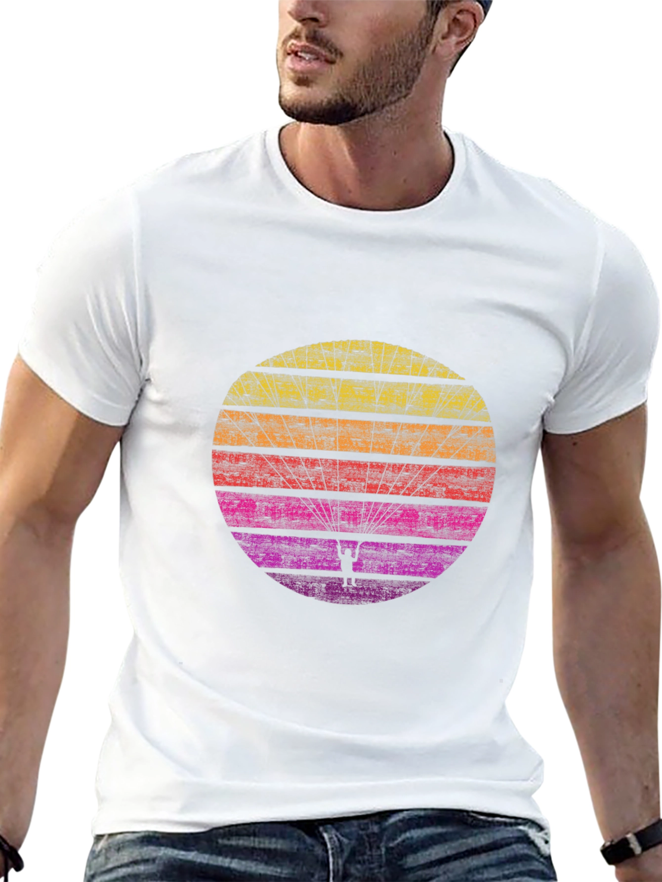 Retro Sunset Paragliding T-Shirt
