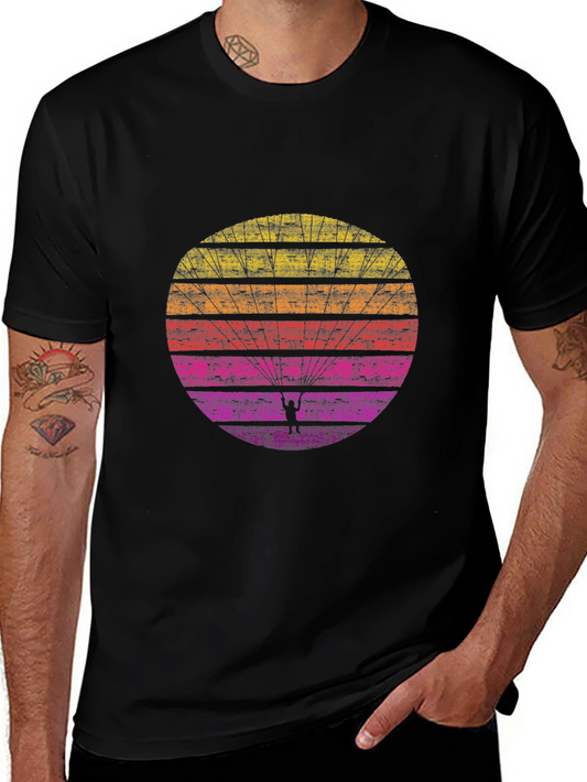Retro Sunset Paragliding T-Shirt