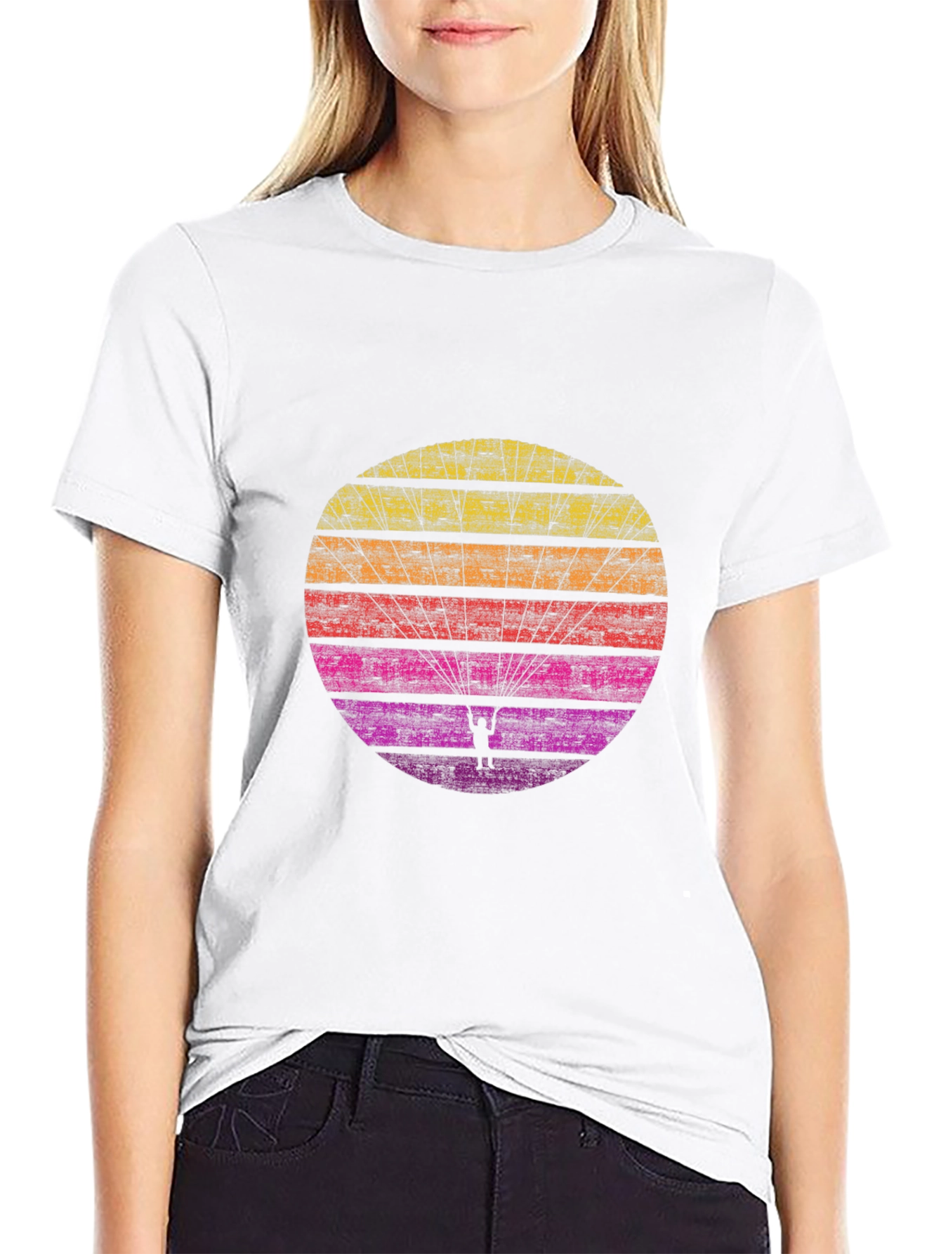 Retro Sunset Paragliding T-Shirt